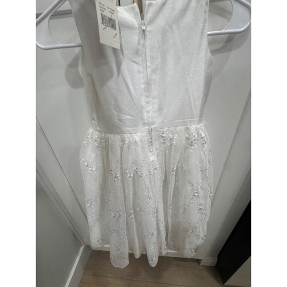 Girls Ivory Sleeveless Floral Lace Dress By Lavender Size 6 Polyester Blend - Picture 2 of 7